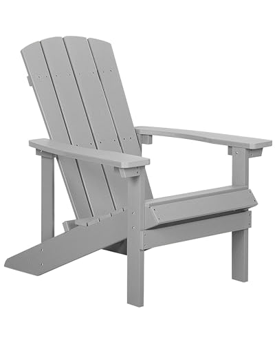 Moderner Muskoka Gartenstuhl in Hellgrau mit breiten Armlehnen Adirondack von Beliani