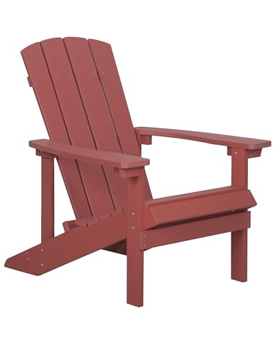 Moderner Muskoka Gartenstuhl in Rot mit breiten Armlehnen Adirondack von Beliani