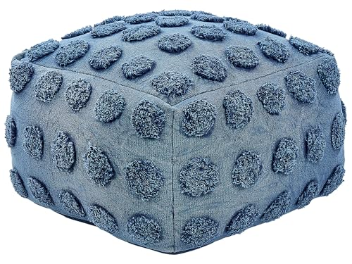 Moderner Pouf in Blau aus Baumwolle quadratisch 50 x 50 cm Punktmuster Vishvi Moderner Pouf in Blau aus Baumwolle quadratisch 50 x 50 cm Punktmuster Vishvi von Beliani