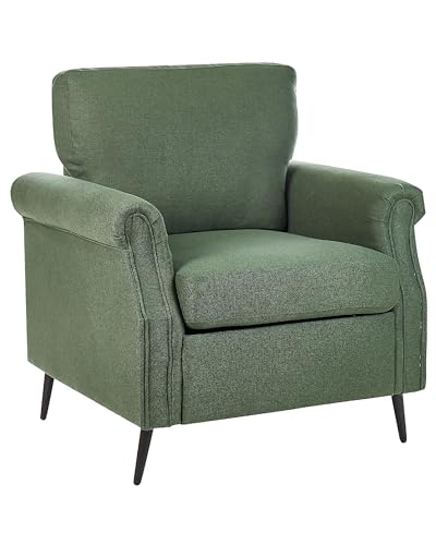 Moderner Retro-Sessel aus Stoff grün mit Metallbeinen schwarz Vietas von Beliani