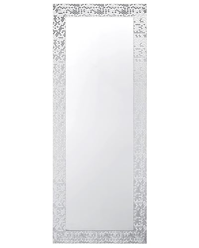 Moderner Spiegel Wabenmuster Stil silbern Wandspiegel 130 x 50 cm Marans von Beliani