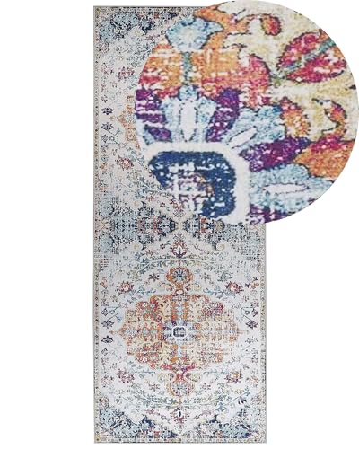 Beliani Moderner Teppich Kurzflor im Vintage-Stil 80 x 200 cm Mehrfarbig Enayam Beliani Moderner Teppich Kurzflor im Vintage-Stil 80 x 200 cm Mehrfarbig Enayam von Beliani