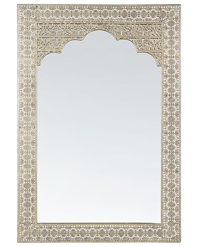 Moderner Wandspiegel Metall rechteckig 60 x 90 cm marokkanischer Stil gold Pali von Beliani