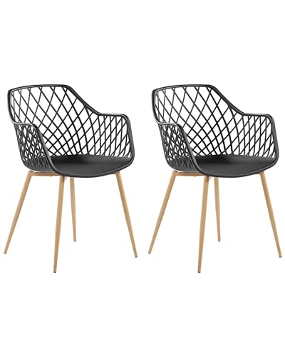 Moderner schwarzer Stuhl im edlen Rautendesign im 2er Set Nashua von Beliani