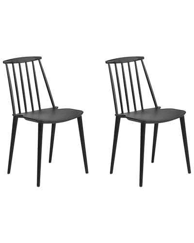 Beliani Modernes, schwarzes Stuhl-Set 2 Stühle aus Kunststoff Ventnor von Beliani