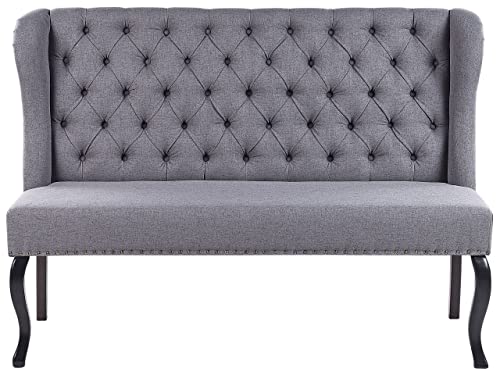 Beliani Modernes 2-Sitzer Küchensofa Polsterbezug dunkelgrau Holzbeine Ohrensofa Torsby Beliani Modernes 2-Sitzer Küchensofa Polsterbezug dunkelgrau Holzbeine Ohrensofa Torsby von Beliani