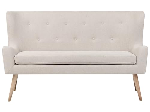Beliani Modernes 2-Sitzer Küchensofa Polsterbezug Hellbeige Holzbeine Ohrensofa Skibby von Beliani