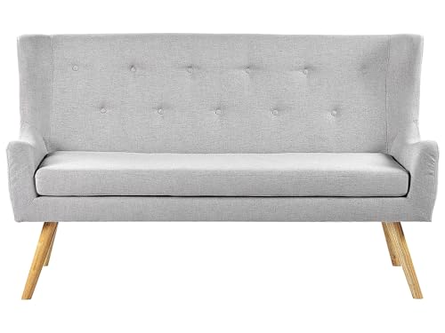 Beliani Modernes 2-Sitzer Küchensofa Polsterbezug hellgrau Holzbeine Ohrensofa Skibby von Beliani