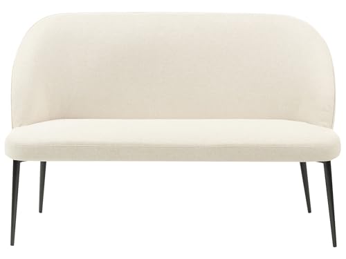 Beliani Modernes 2-Sitzer Küchensofa Stoff Hellbeige Metallbeine schwarz Osby von Beliani