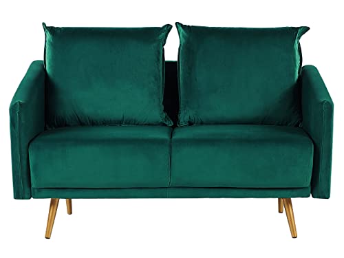 Modernes 2er Retro-Sofa aus Samtstoff in Grün Maura von Beliani