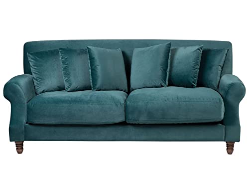 Modernes 3-Sitzer Sofa in Blaugrün Vintage-Optik Polstersofa Eike von Beliani