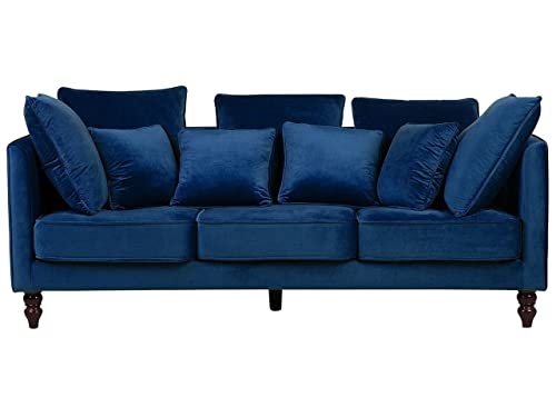 Modernes Dreisitzer Sofa in Blau Samtstoff Polsterbezug Fenstad von Beliani