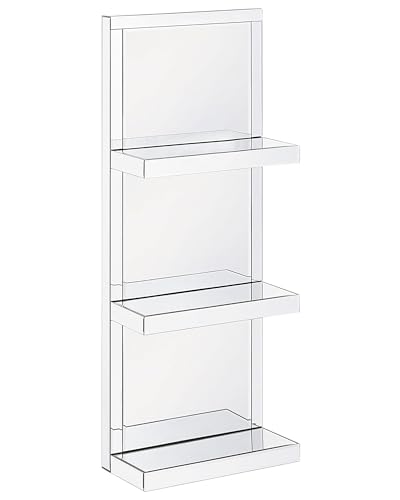 Beliani Modernes Wandregal aus Glas mit 3 Böden Spiegeleffekt glamourös Silber Gaona Beliani Modernes Wandregal aus Glas mit 3 Böden Spiegeleffekt glamourös Silber Gaona von Beliani