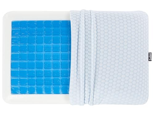 Orthopädisches Kissen 40x60 Memory Foam Gel Aloe Vera rechteckig Weiß/Blau Emin von Beliani