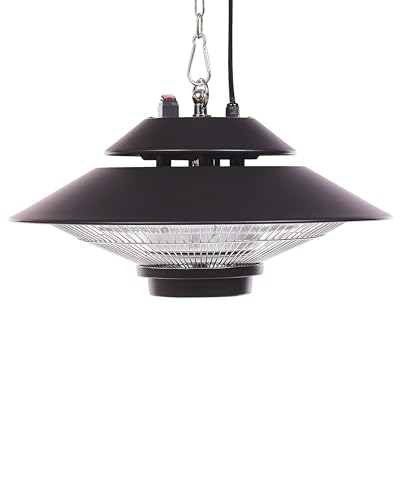 Outdoor Elektro Decken Heizstrahler Aluminium schwarz 1500 Watt Infrarot Merapi von Beliani