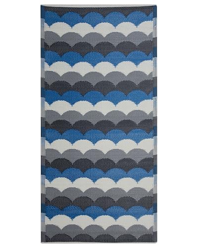 Outdoor Teppich grau-blau 90x180 cm Bodenschutzmatte Kunststoffmatte Bellary Outdoor Teppich grau-blau 90x180 cm Bodenschutzmatte Kunststoffmatte Bellary von Beliani
