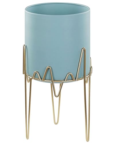 Pflanzenständer Blau 19 x 19 x 39 cm Metall für Innen- und Außenbereich Kalandra von Beliani