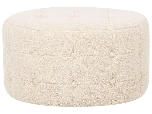 Pouf Bouclé beige mit Knopfsteppung rund ⌀ 55 cm Chesterfield-Stil Modern Tampa Pouf Bouclé beige mit Knopfsteppung rund ⌀ 55 cm Chesterfield-Stil Modern Tampa von Beliani