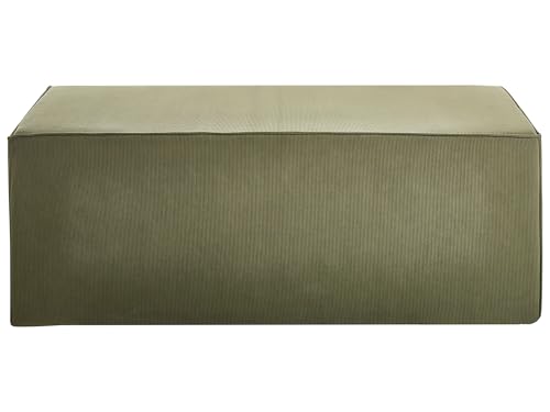 Pouf Cord dunkel grün rechteckig modernes Design Polsterbank Bettbank Bayard Pouf Cord dunkel grün rechteckig modernes Design Polsterbank Bettbank Bayard von Beliani