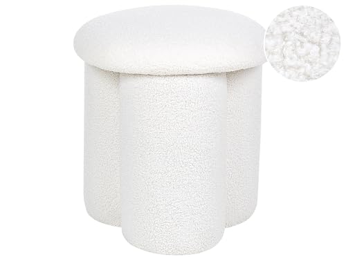 Beliani Pouf Hocker Stoffbezug Bouclé cremeweiß rund 40cm Polsterhocker 45cm hoch Carrington Beliani Pouf Hocker Stoffbezug Bouclé cremeweiß rund 40cm Polsterhocker 45cm hoch Carrington von Beliani
