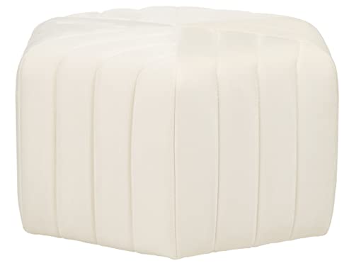 Pouf in Creme aus hochwertigem Samtstoff sechseckige Form Murietta von Beliani