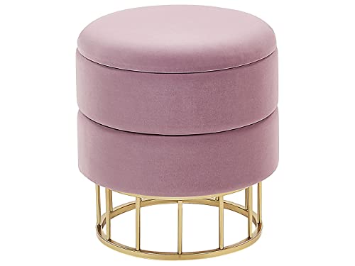 Pouf mit Stauraum Samt rosa/gold Elgin von Beliani