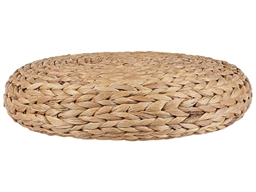 Pouf natur ⌀ 40 cm Hocker aus Wasserhyazinthen im Boho-Stil Wahoo von Beliani