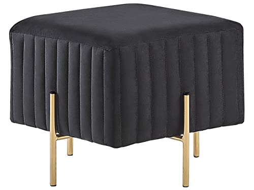 Pouf schwarz 45 x 45 cm goldene Metallbeinen Samtstoff Dayton Pouf schwarz 45 x 45 cm goldene Metallbeinen Samtstoff Dayton von Beliani