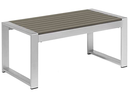Beliani Praktischer Couchtisch Aluminium 90 x 50 cm Dunkelgrau Salerno von Beliani
