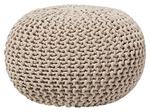 Praktischer Ottoman Wolle 40x25 cm beige Conrad von Beliani