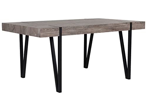 Robuster Esstisch mit industriellem Design 150 x 90 cm Dunkelbraun/schwarz Adena Robuster Esstisch mit industriellem Design 150 x 90 cm Dunkelbraun/schwarz Adena von Beliani