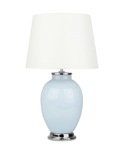 Beliani Romantische Tischlampe klassische Form Keramik/Poly-Baumwolle blau Brenta Beliani Romantische Tischlampe klassische Form Keramik/Poly-Baumwolle blau Brenta von Beliani