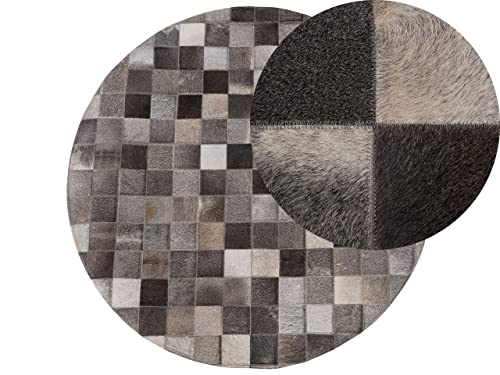 Runder Teppich Patchwork grau Bergama ⌀ 140 cm von Beliani
