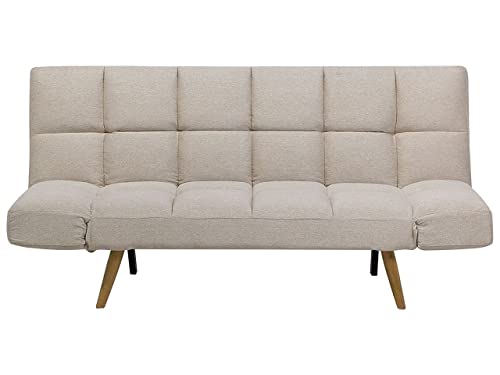 Schlafsofa in skandinavischem Stil klappbar Patchwork beige Ingaro von Beliani