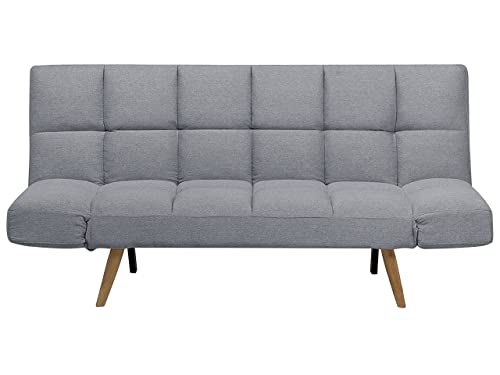 Schlafsofa in skandinavischem Stil klappbar Patchwork hellgrau Ingaro von Beliani