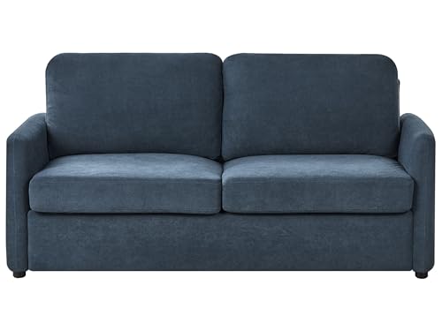 Schlafsofa mit Matratze Stoff blau 3-Sitzer ausklappbar Bennas von Beliani