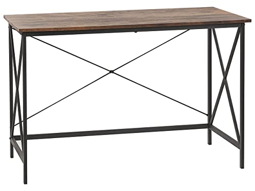 Schreibtisch Holzoptik dunkelbraun rechteckig 115 x 60 cm Industrie Stil Futon von Beliani