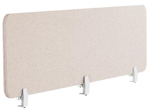 Schreibtisch Trennwand Akustik Polster beige 180 x 40 cm Schallschutz Wally von Beliani