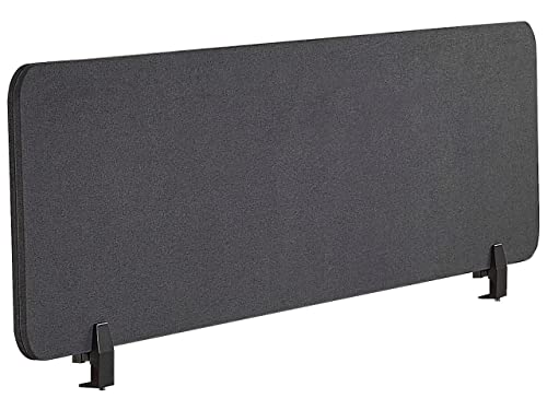 Schreibtisch Trennwand Akustik Polster dunkelgrau 130 x 40 cm Schallschutz Wally von Beliani