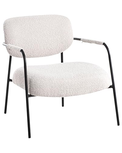 Sessel Stoff hell beige mit Metallgestell Loungesessel modernes Design Ausvika von Beliani