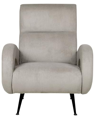 Sessel aus Cord grau mit schwarzen Beinen Retro Stil Svalov von Beliani