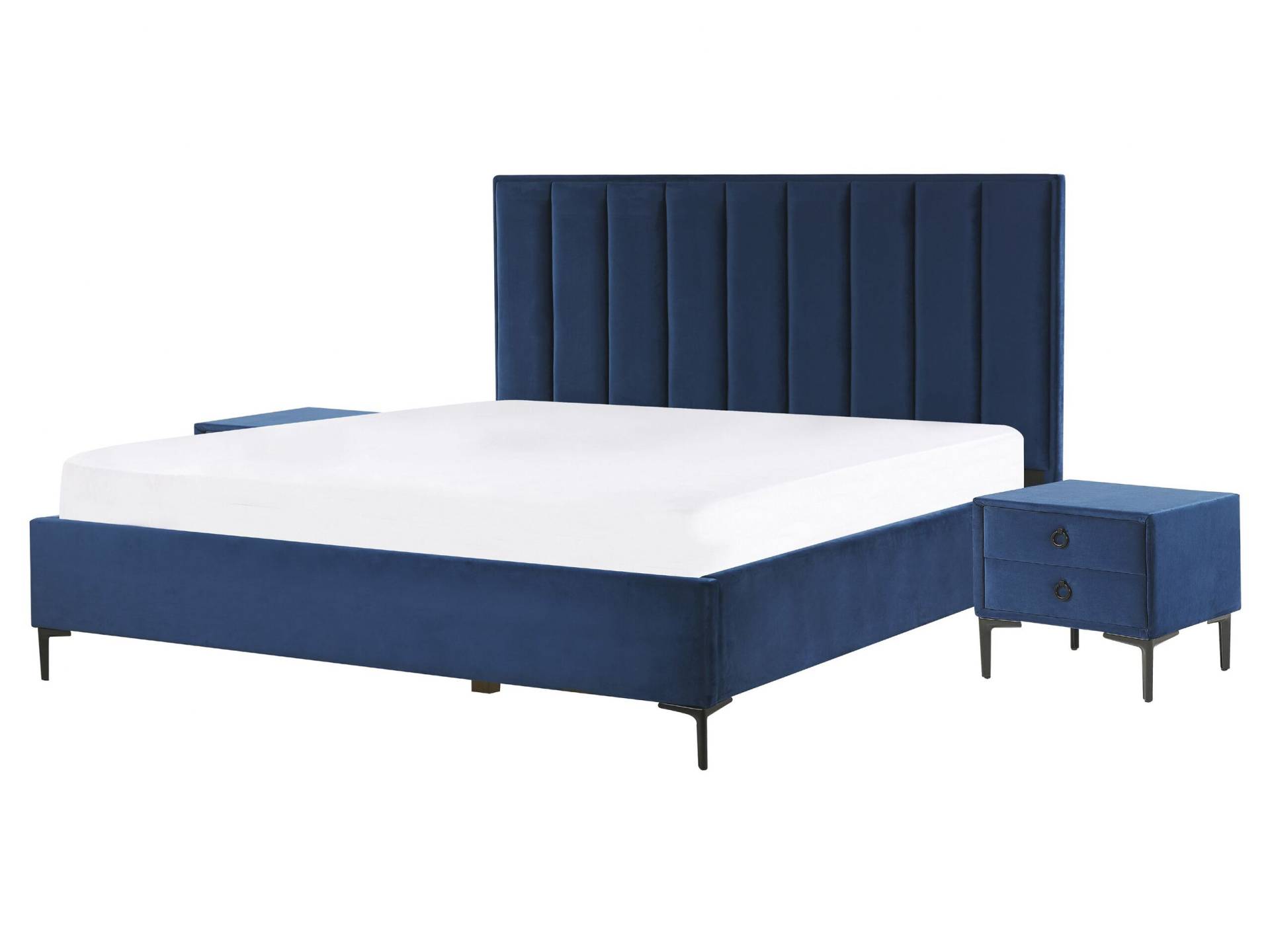 Set completo di 3 pezzi per camera da letto blu 160 x 200 cm von Beliani
