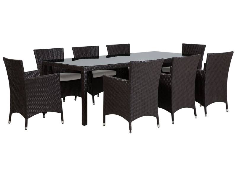 Set da giardino in rattan sintetico marrone scuro von Beliani