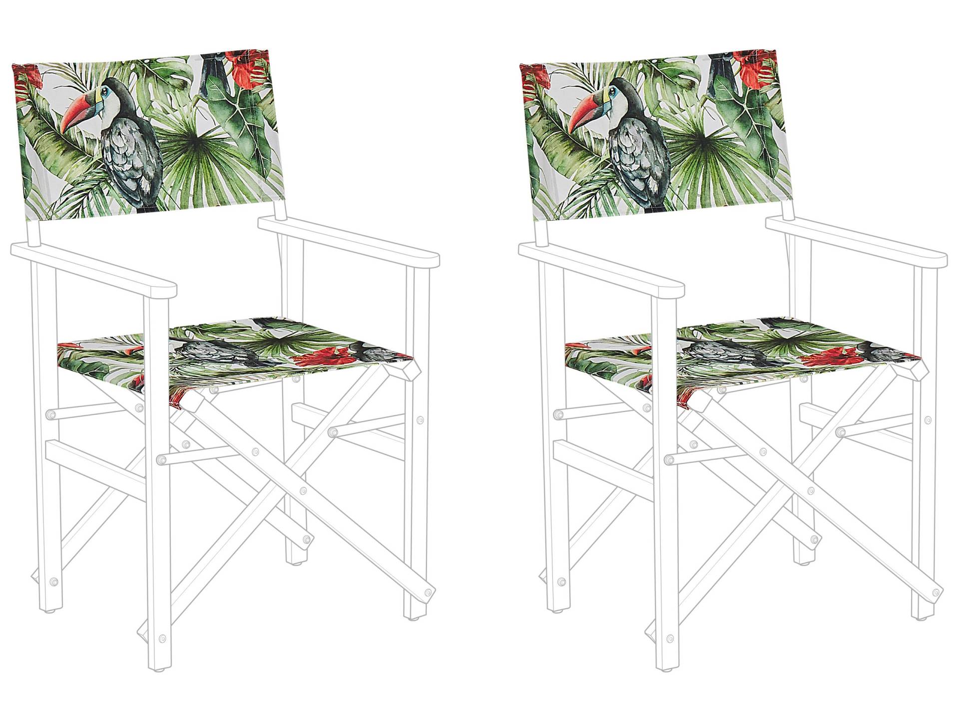 Set di 2 teli sostitutivi per sedie tucani multicolore von Beliani