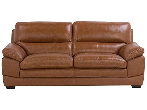 Sofa Ledersofa Goldbraun modernes Wohnzimmersofa Horten von Beliani