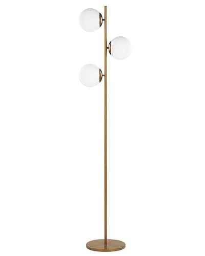 Stehlampe Metall gold Höhe 153 cm 3-flammig Glasschirme Kugelform modern Wadi von Beliani