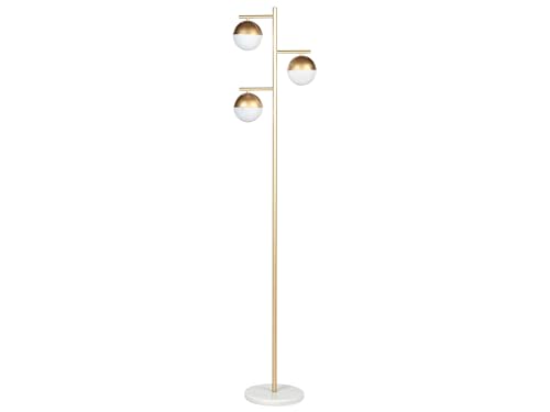 Stehlampe Metall und Glas gold rund mit 3 Schirmen Kugelform 160cm modern Sabine von Beliani