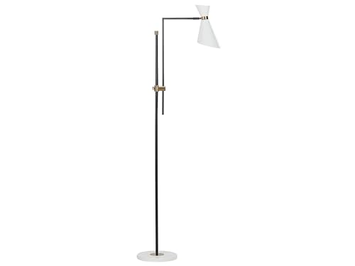 Stehlampe Metall weiß/schwarz 155-180 cm modern elegant Melawi von Beliani