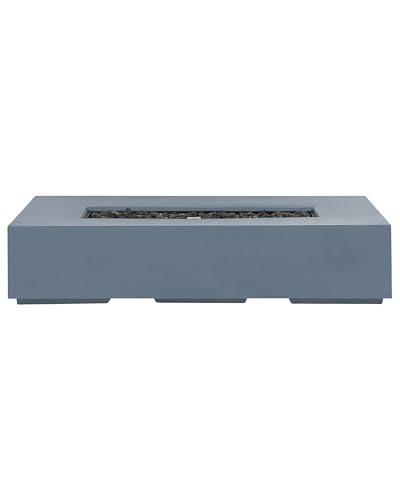 Stilvolle Feuerstelle Leichtbeton/Edelstahl rechteckig Graphit grau Pavo Stilvolle Feuerstelle Leichtbeton/Edelstahl rechteckig Graphit grau Pavo von Beliani