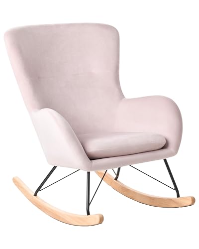 Stilvolles Schaukelsessel mit samtigem Polsterbezug rosa Ellan Stilvolles Schaukelsessel mit samtigem Polsterbezug rosa Ellan von Beliani